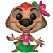 Vue latérale de la boîte cadeau Funko POP Le Roi Lion avec la figurine Timon en tenue Luau de 9 cm