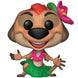Vue latérale de la boîte cadeau Funko POP Le Roi Lion avec la figurine Timon en tenue Luau de 9 cm