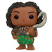 Vue rapprochée de la figurine Maui Funko POP avec détails précis et couleurs vives