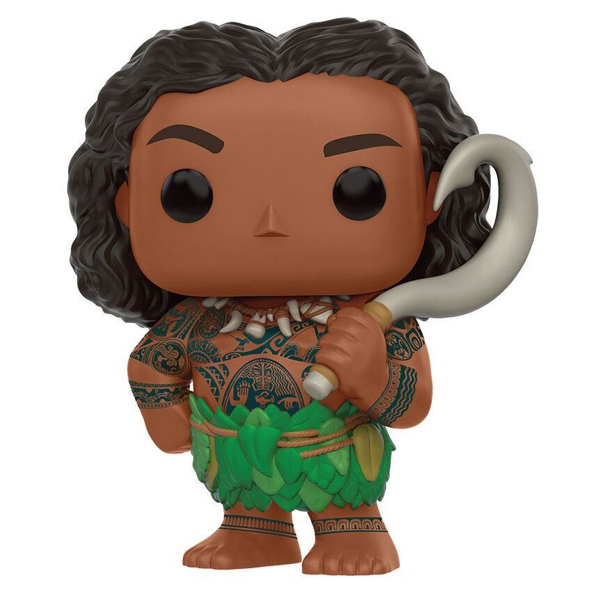 Vue rapprochée de la figurine Maui Funko POP avec détails précis et couleurs vives