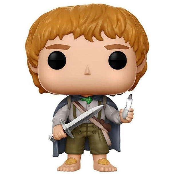 Détail de la figurine Samwise Gamgee Funko POP montrant l'effet phosphorescent dans l'obscurité