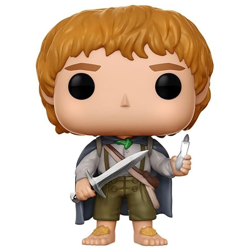 Détail de la figurine Samwise Gamgee Funko POP montrant l'effet phosphorescent dans l'obscurité