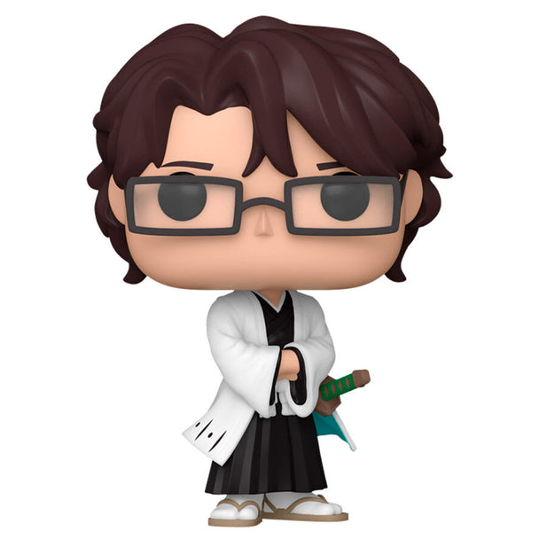 Figurine Funko POP Sosuke Aizen de Bleach en vinyle de 9 cm présentée dans sa boîte cadeau officielle FUNKO