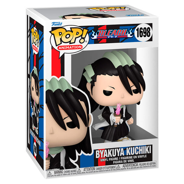 Figurine Funko POP de Byakuya Kuchiki de Bleach en vinyle de 9 cm dans sa boîte cadeau officielle