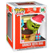Figurine POP Deluxe The Grinch avec sac vert et expression malicieuse, vue de face sur fond blanc