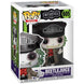 Détail de la figurine Funko POP Beetlejuice montrant le visage expressif et le chapeau caractéristique