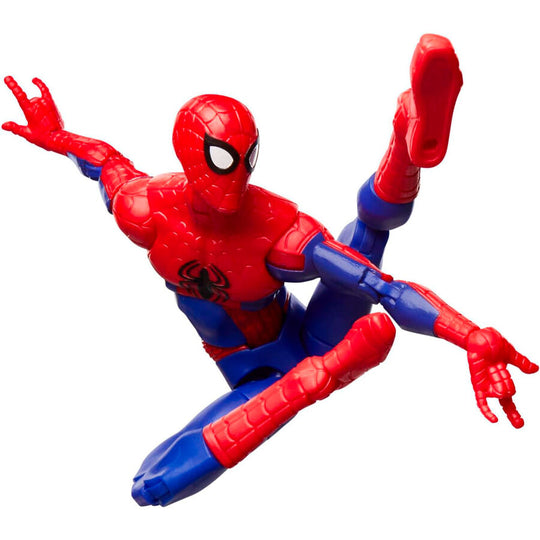 Zoom sur le visage détaillé de la figurine Spider-Man Peter Parker de 15cm