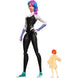 Figurine Spider-Gwen articulée posée en action dynamique sur fond neutre