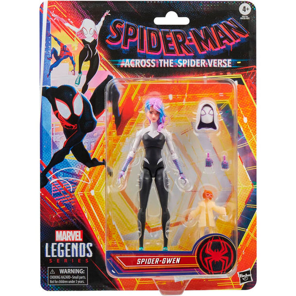 Figurine Spider-Gwen Marvel Spider-Man 15cm vue de face avec costume blanc et rose