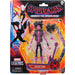 Figurine Spider-Punk Marvel posée avec accessoires sur fond blanc