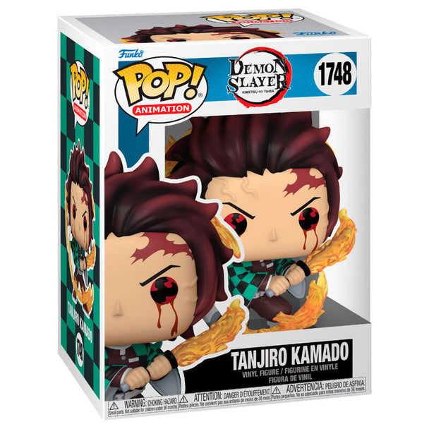 Figurine Funko POP de Tanjiro Kamado en vinyl de 9 cm, avec son kimono vert et noir, issue de Demon Slayer