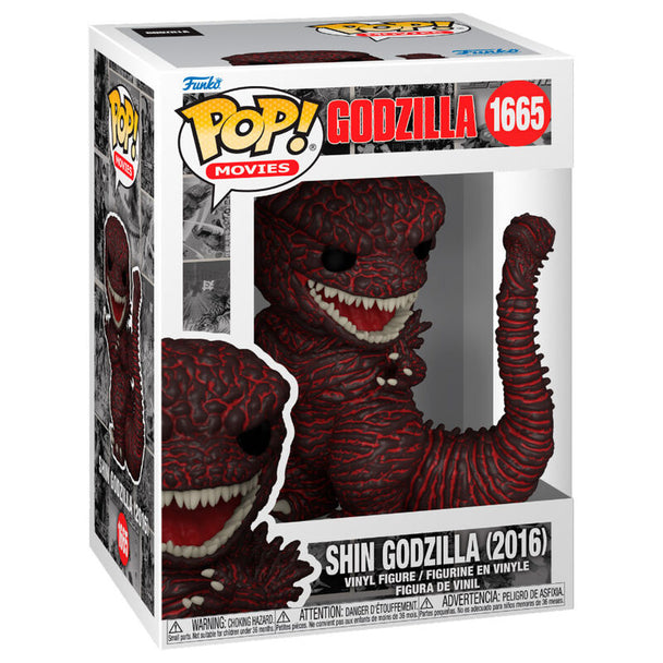 Figurine Funko POP Godzilla 2016 en vinyle de 9 cm dans sa boîte cadeau, vue de face avec détails précis