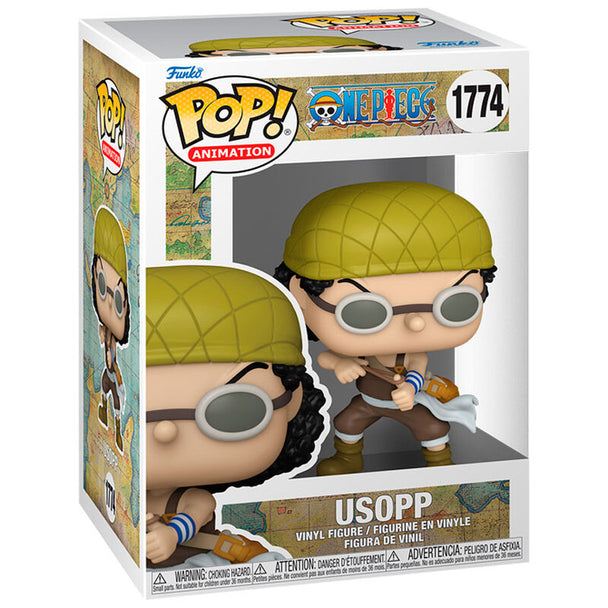 Figurine Funko POP Usopp de One Piece en vinyle de 9 cm avec boîte cadeau visible