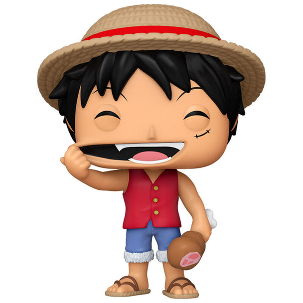 Détail de la figurine Funko POP Monkey D. Luffy de One Piece, montrant les couleurs vives et le design soigné du vinyle.