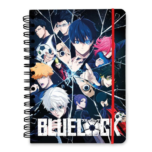 Vue de face du cahier Blue Lock A5 ERIK avec couverture bleue élégante et design moderne