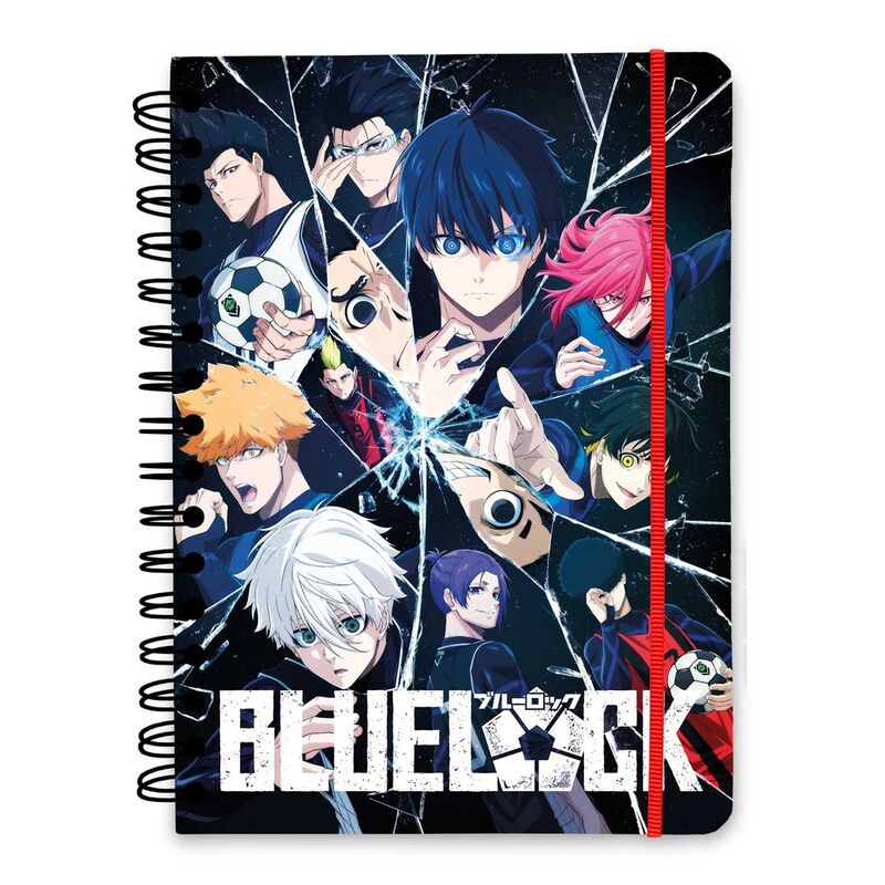 Vue de face du cahier Blue Lock A5 ERIK avec couverture bleue élégante et design moderne