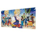 Vue de dessus du tapis de bureau gaming Dragon Ball Z ERIK montrant le design coloré et les dimensions 80x35cm