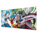 Vue de face du tapis de bureau gaming Dragon Ball Super ERIK avec design coloré et dimensions 80x35 cm