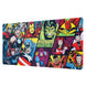 Vue d'ensemble du tapis de bureau gaming Marvel Avengers ERIK avec design coloré et dimensions 80x35 cm