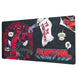 Vue rapprochée du tapis de bureau gaming Marvel Deadpool ERIK avec surface textile haute densité imperméable