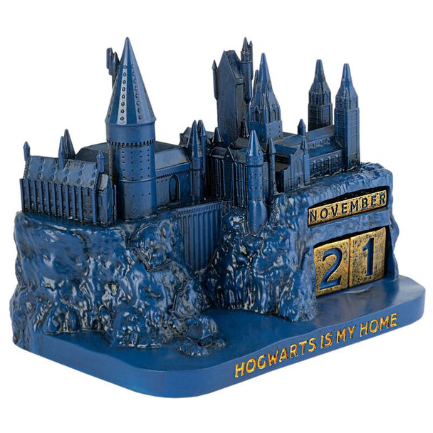 Vue de face du calendrier perpétuel 3D Harry Potter Hogwarts en résine peinte à la main