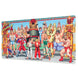 Vue rapprochée du tapis gaming Street Fighter ERIK montrant le design coloré et les détails du textile haute densité.