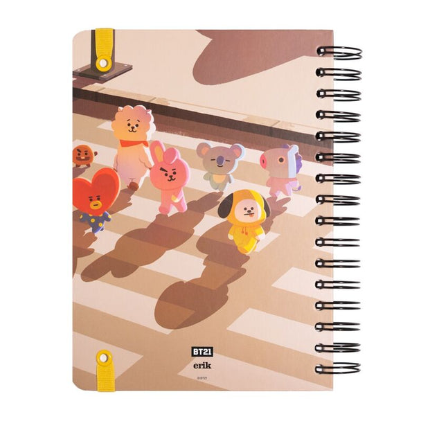 Détail de la reliure wire-o du cahier BT21 A5 ERIK facilitant l'ouverture à plat