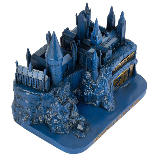 Détail du calendrier avec les chiffres et éléments en relief représentant Hogwarts