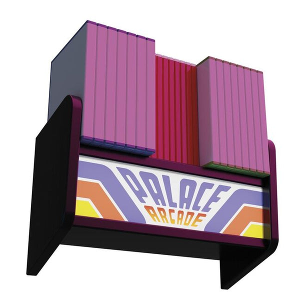 Lampe arcade Stranger Things ERIK en MDF et acrylique avec éclairage LED et câble USB Type-C, vue de face sur fond blanc.