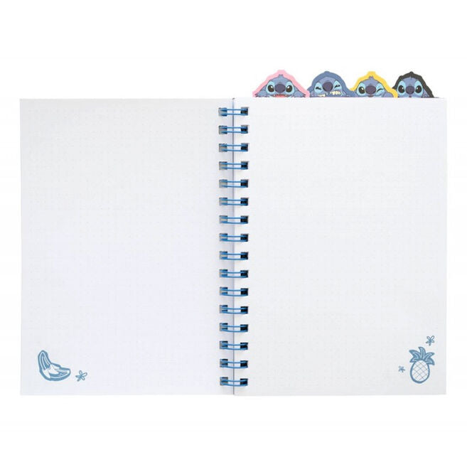 Présentation des 80 pages lignées du cahier A5 Disney Stitch pour une écriture fluide