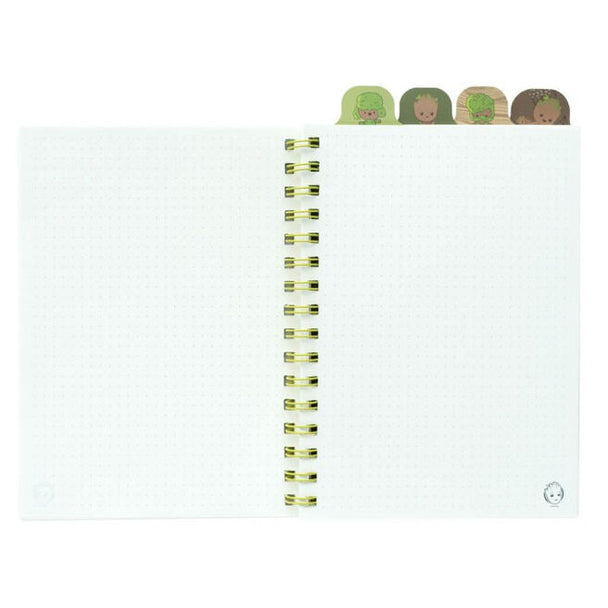 Vue de face du carnet A5 Marvel Groot ERIK avec couverture souple et design Groot