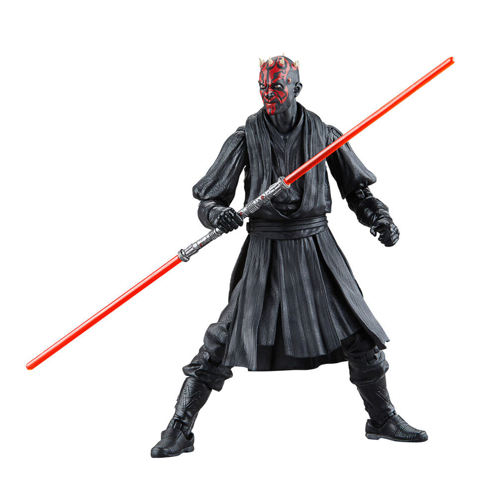 Détail du visage menaçant de la figurine Darth Maul de la Black Series HASBRO