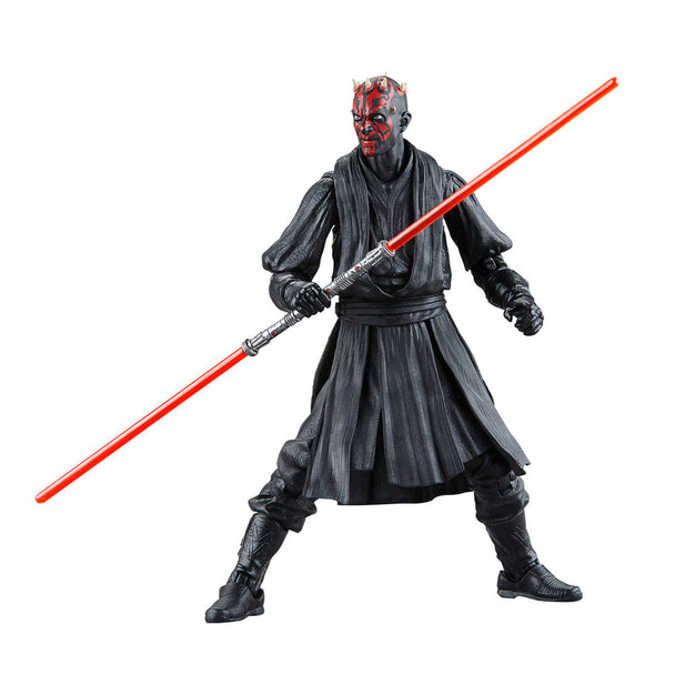 Détail du visage menaçant de la figurine Darth Maul de la Black Series HASBRO