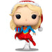 Boîte cadeau de la figurine Funko POP Supergirl DC Comics Holiday, affichant le logo DC et les couleurs de Noël