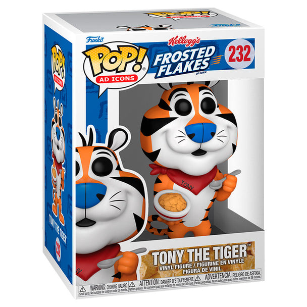 Vue rapprochée de la figurine Tony the Tiger Funko POP avec détails précis et couleurs vives