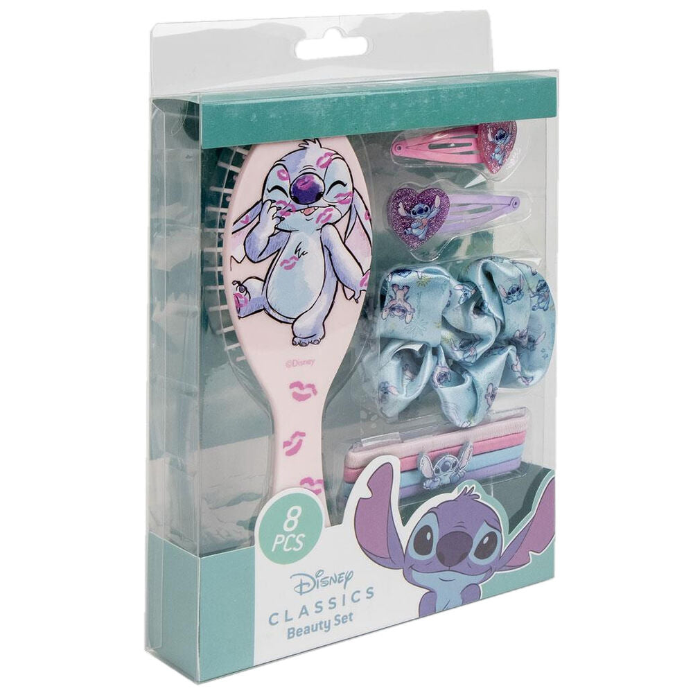 Coffret maquillage enfant Disney Stitch CERDÁ présenté ouvert avec tous les éléments visibles