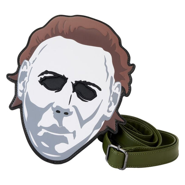 Sac Loungefly Michael Myers Halloween vue de face avec détails brodés et appliqués en cuir vegan