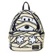 Vue de face du sac à dos Loungefly Snoopy Momie avec appliqués et broderies détaillés