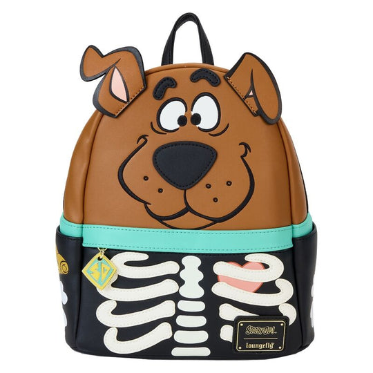 Sac à dos Loungefly Scooby Doo Squelette vue de face avec détails appliqués et zip émaillé
