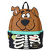 Sac à dos Loungefly Scooby Doo Squelette vue de face avec détails appliqués et zip émaillé