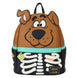 Sac à dos Loungefly Scooby Doo Squelette vue de face avec détails appliqués et zip émaillé