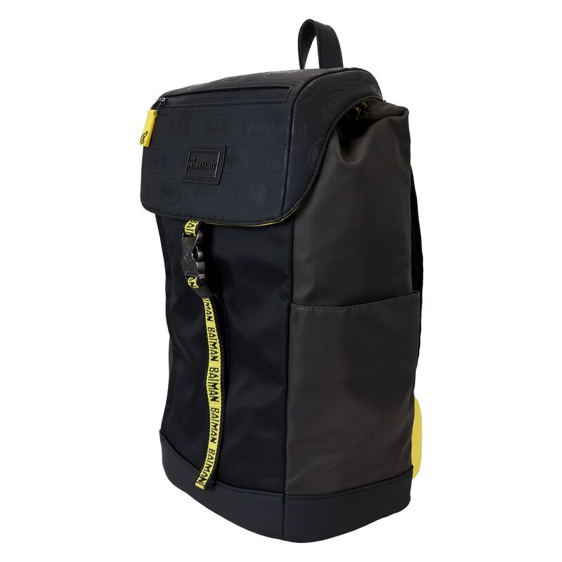 Détail des bretelles ajustables et du dos rembourré en mesh du sac à dos Batman Loungefly