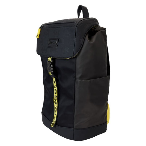 Détail des bretelles ajustables et du dos rembourré en mesh du sac à dos Batman Loungefly