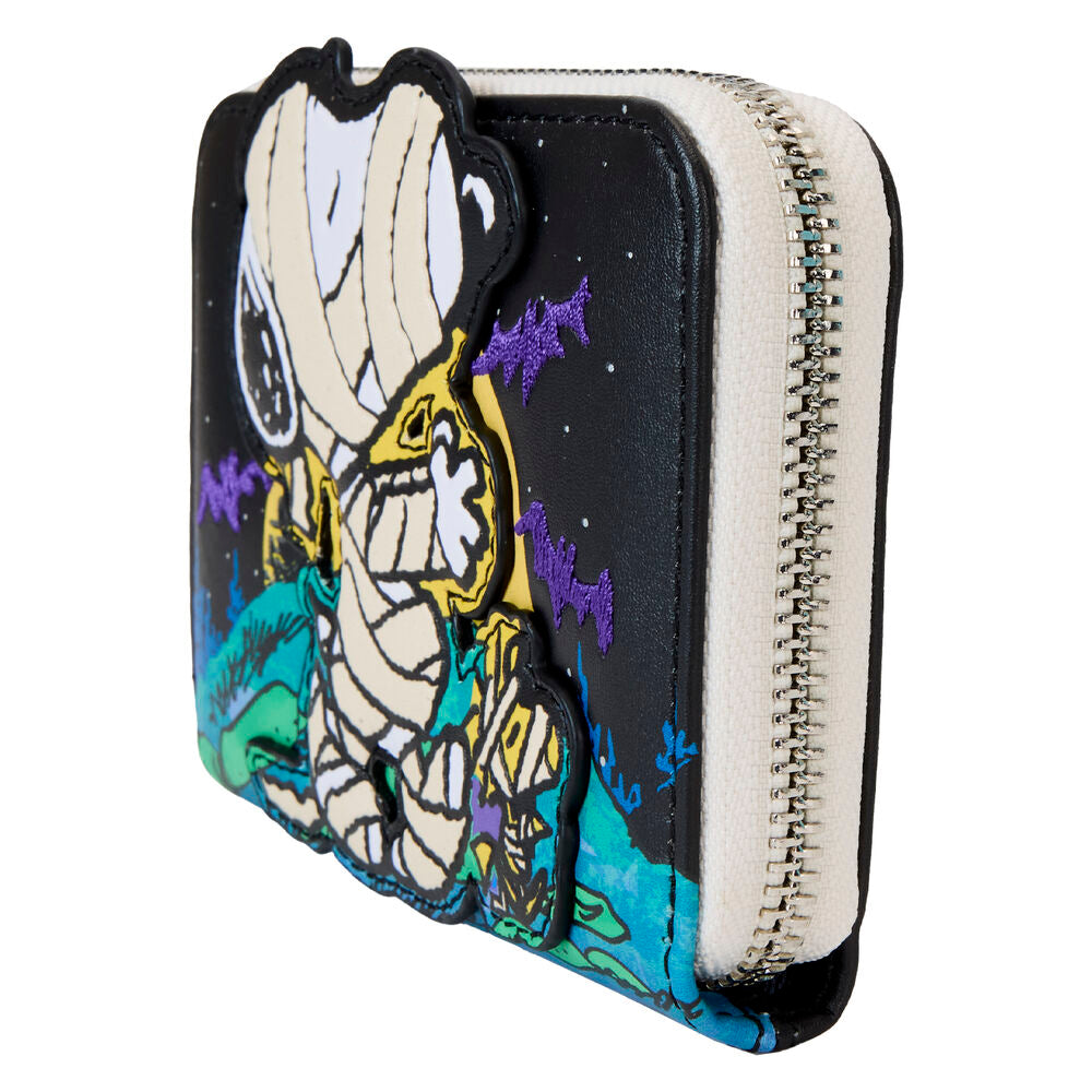 Intérieur assorti du portefeuille Loungefly Snoopy Momie avec doublure et compartiments pour cartes