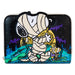 Portefeuille Loungefly Snoopy Momie en cuir vegan avec fermeture éclair argentée et détails phosphorescents
