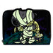 Vue de face du portefeuille Loungefly Snoopy Momie montrant les quatre emplacements pour cartes et la fenêtre d'identification