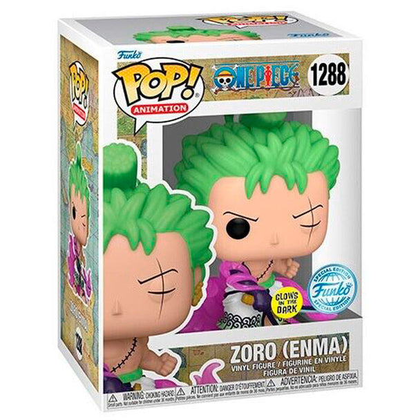 Figurine Funko POP Zoro Enma exclusive One Piece en vinyle de 9 cm dans sa boîte cadeau