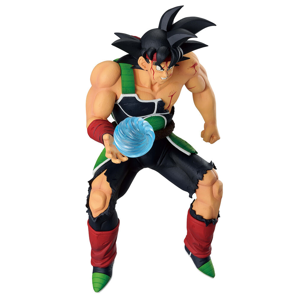 Profil gauche de la figurine Bardock Dragon Ball Z montrant les traits du visage et la posture dynamique