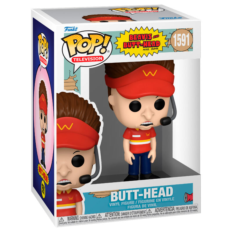 Figurine Funko POP de Butt-Head en vinyle de 9 cm avec détails colorés sur fond blanc