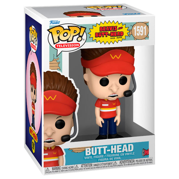 Figurine Funko POP de Butt-Head en vinyle de 9 cm avec détails colorés sur fond blanc
